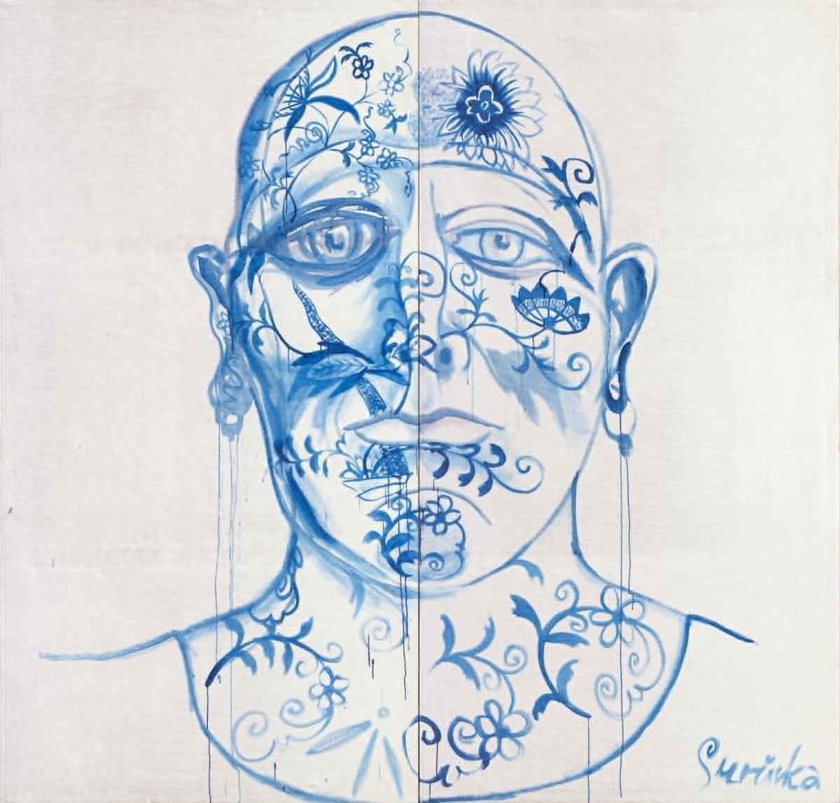 Jiří Surůvka: Presidential Candidate with Onion Pattern, painting, 225 × 250 cm