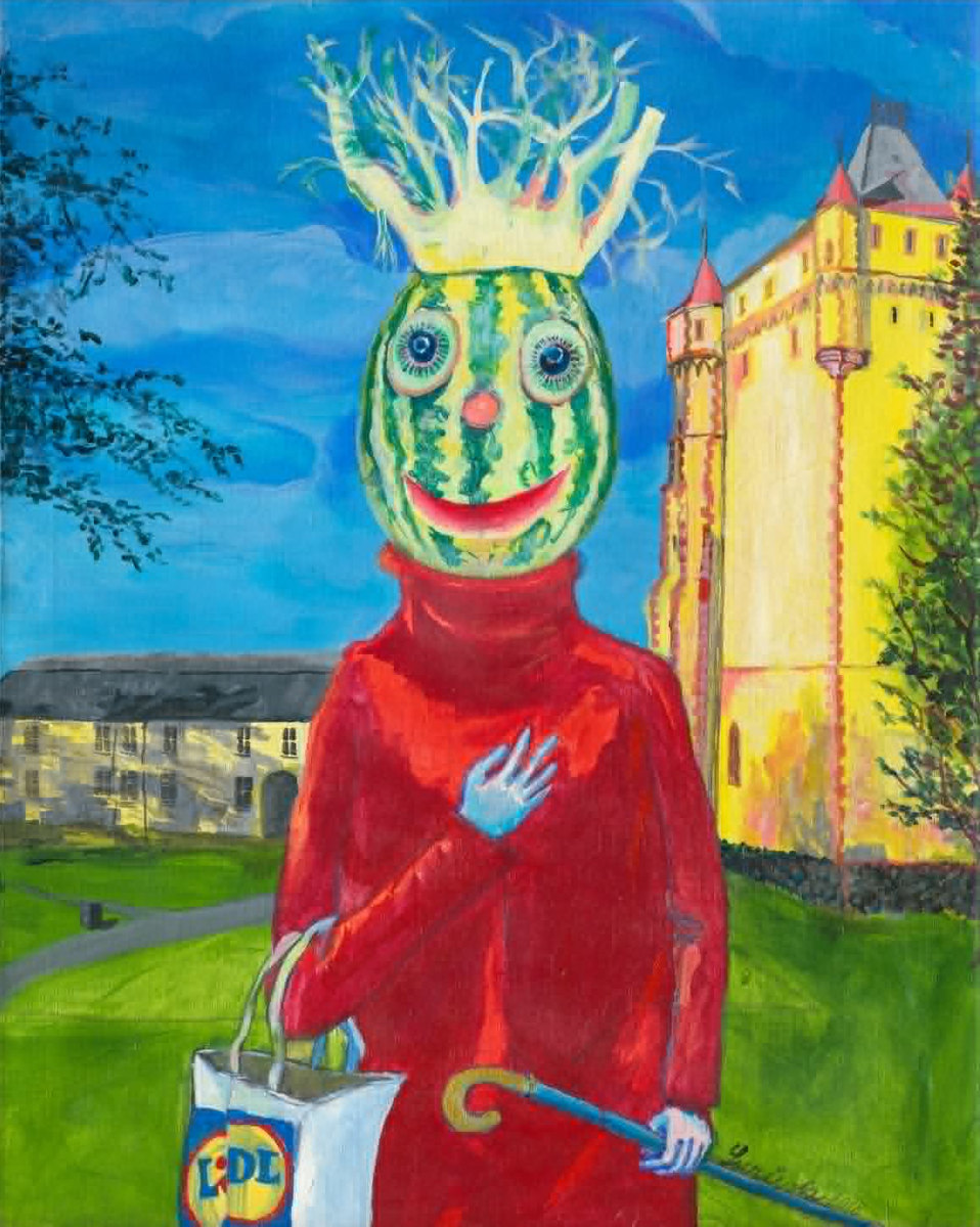 Jiří Surůvka: Mona from Lidl, painting, 2023