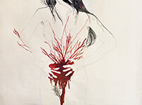 Lucie Ferliková – Feelings Cycle 2 – Pain, ink, ballpoint pen on paper, 100×70 cm, 2014