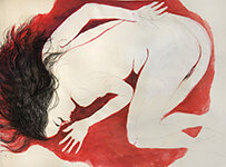 Lucie Ferliková – Feelings Cycle 6 – In Blood, ink, ballpoint pen on paper, 100×70 cm, 2014