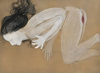 Lucie Ferliková – Feelings Cycle 10 – Emptiness and Breath, ink, ballpoint pen, acrylic on paper, 100×70 cm, 2014