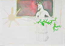 Lucie Ferliková – Composed Drawings Above and Below – Sorcery 2, watercolor on watercolor paper, 50×35 cm, 2014