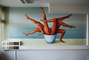 Lucie Ferliková – Erotic Painting for Ivan, Divus Vltavská, plant–spider, mural, Balakryl on plasterboard, 2013