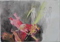 Lucie Ferliková, 30x45 cm, watercolor on paper, pencil, 2010