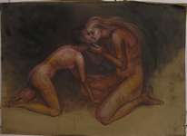 Lucie Ferliková, Alchemic kiss, 100x70 cm, oil on cardboard, 2009