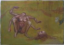 Lucie Ferliková, Headless, 100x70 cm,oil on cardboard, 2009