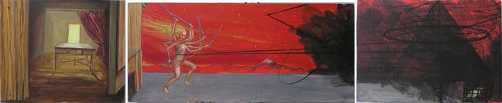 Lucie Ferliková, Past as well as future, 40x33-80x35,5-53x37,5 cm, acryl on masonit, 2009