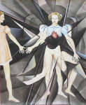 Lucie Ferliková, At the beginning of creation of the material world Lucifer, ink, watercolor on paper, 143x177cm, 2012