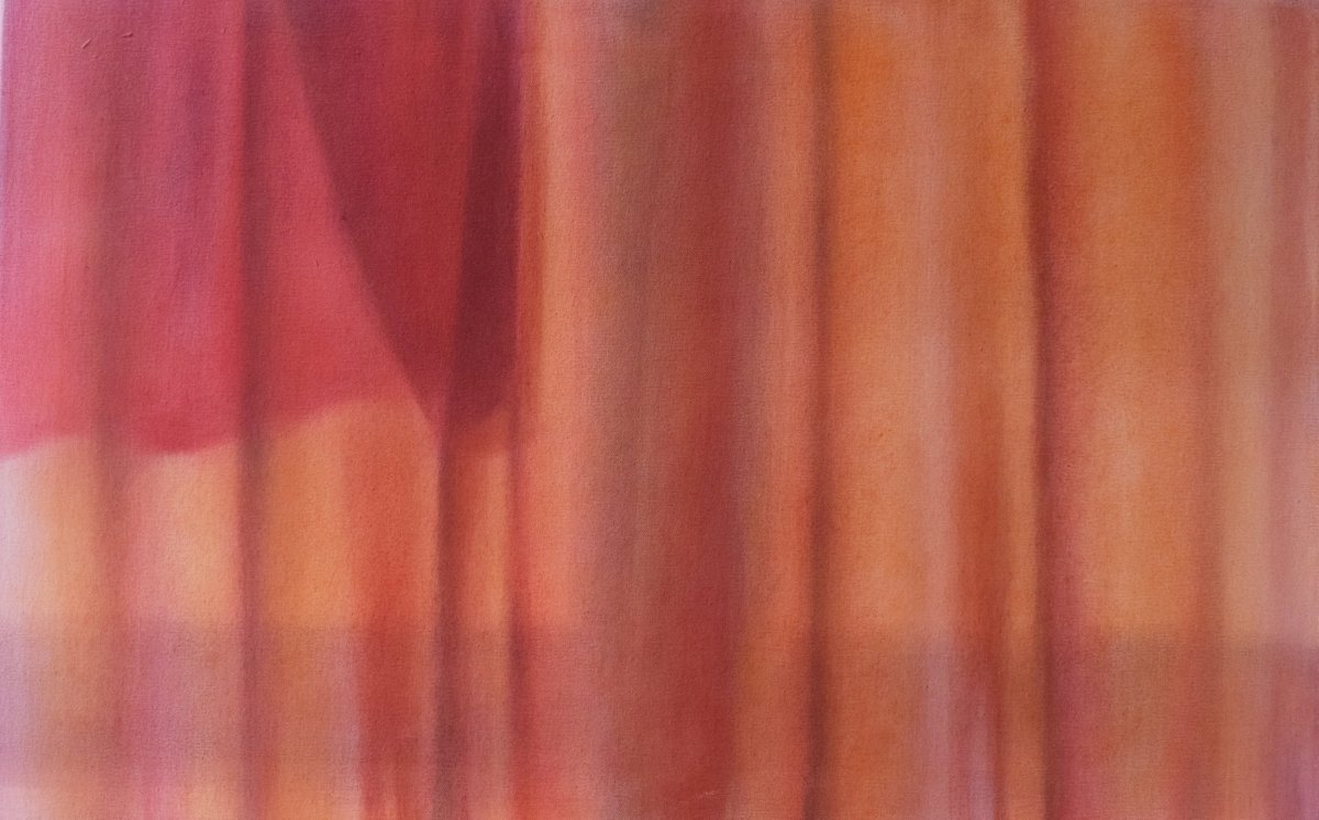 Závěs VI, 2022, pastel na plátně, 45x70 cm - dílo od Elisabeth-Marie