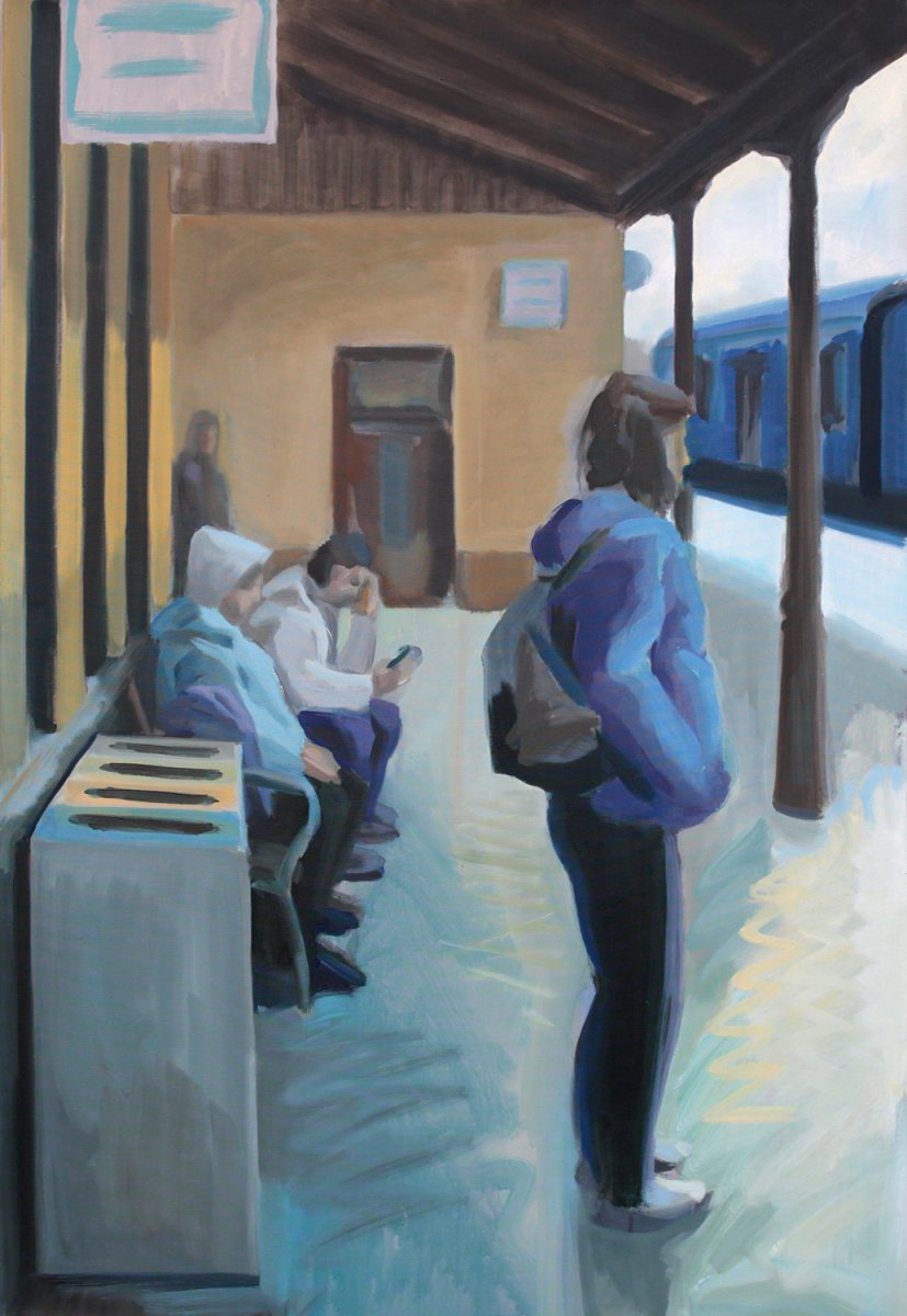 z cyklu Tam a zase zpátky, 2022, olej na plátně, 130×90 cm - artwork by Jaroslav Grodl