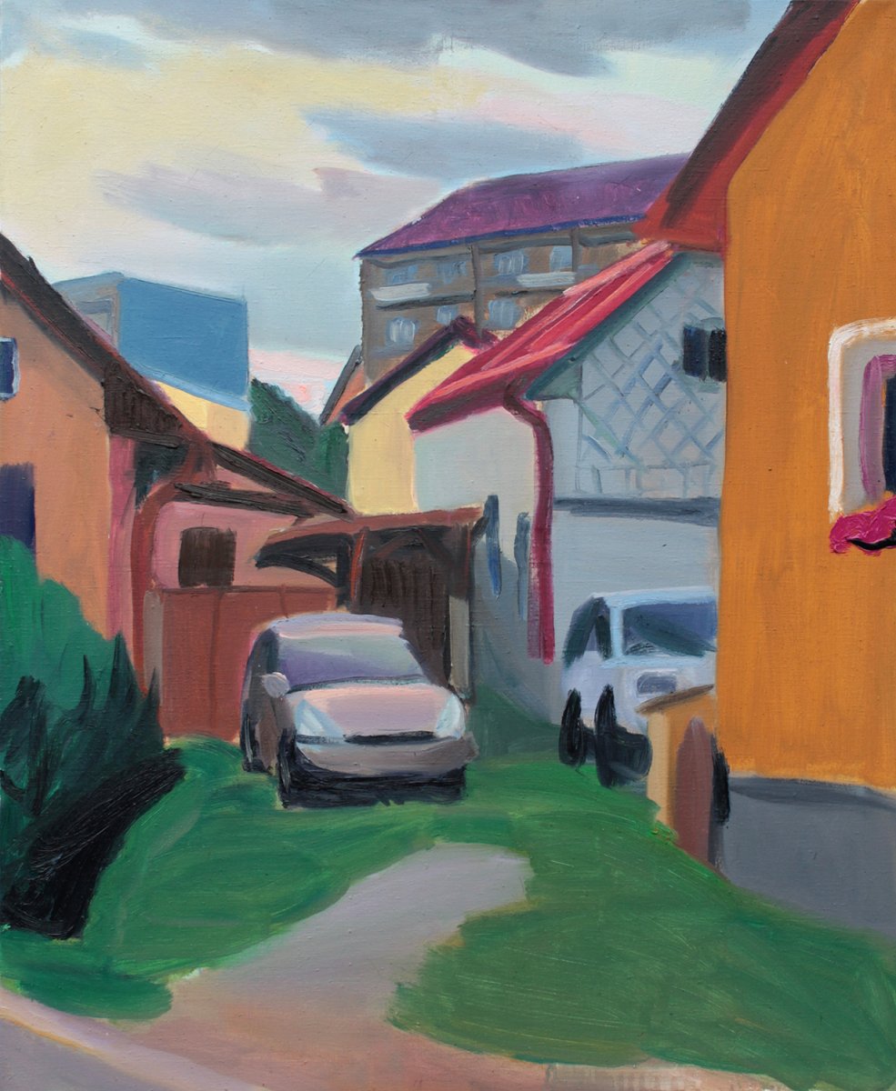 z cyklu Streetview 23, 2023, olej na plátně, 135×110 cm - artwork by Jaroslav Grodl