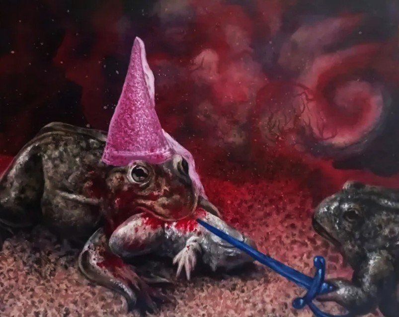 Bez názvu, akryl na plátně, 50x40x1 cm, 2024 - artwork by Michaela Hromadová