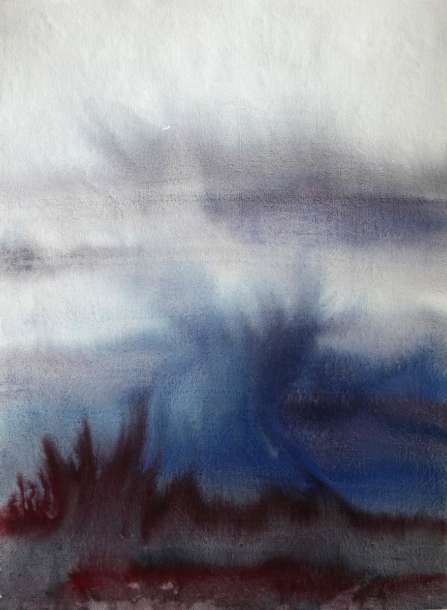 Kořeny I., 70 x 50 cm, akvarel  na ručním papíře, 2026 - artwork by Pavla Gajdošíková