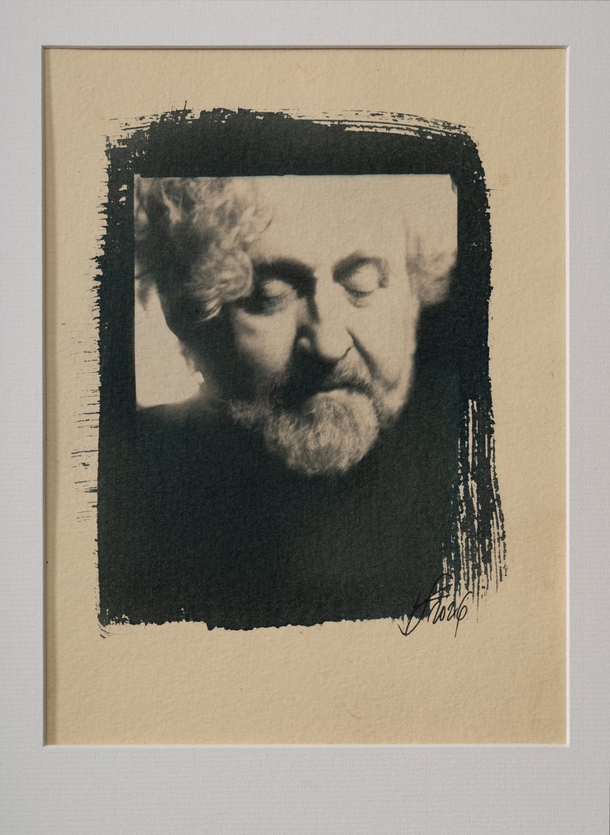 Jan Hřebejk / toned cyanotype + pastel - artwork by Klára Stojaníková