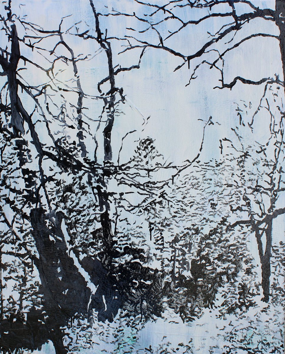 Krajina II, syntetika na plátně, 100×80 cm, 2025 - dílo od Jakub Hvězda