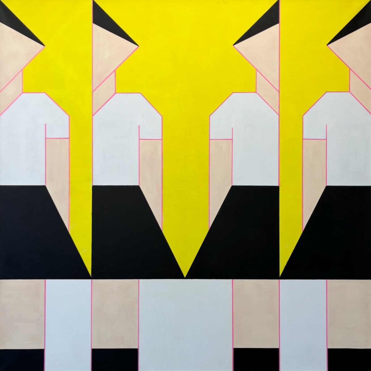 Yellow Chapel, 160×160 cm, 2022 - dílo od Birgitt Fischer
