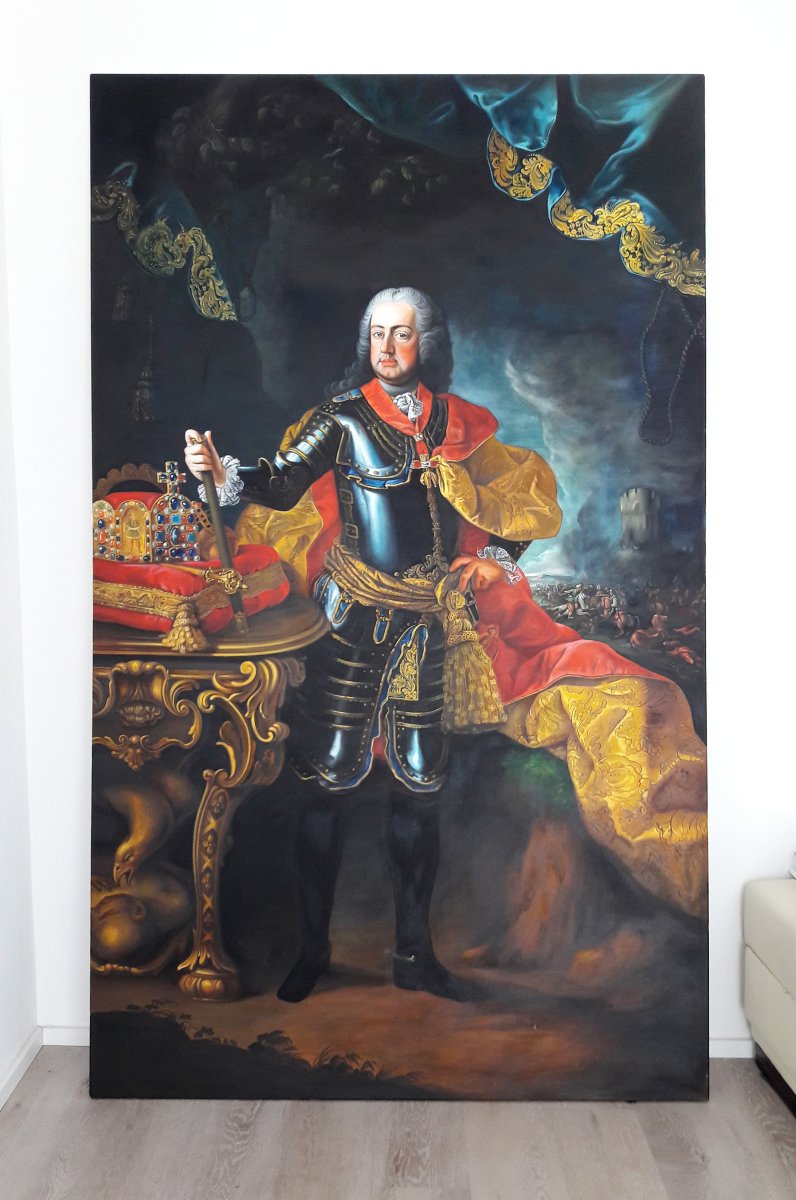 Portrait of Francis Stephen of Lorraine - copy, 130x220, oil on canvas, 2021 - artwork by Zuzana Hřivňacká Vágnerová