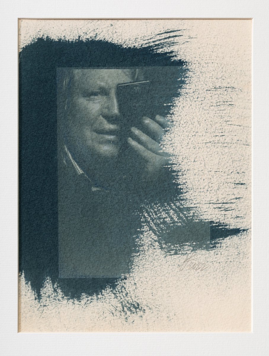 Martin Frič / toned cyanotype + pastel - artwork by Klára Stojaníková
