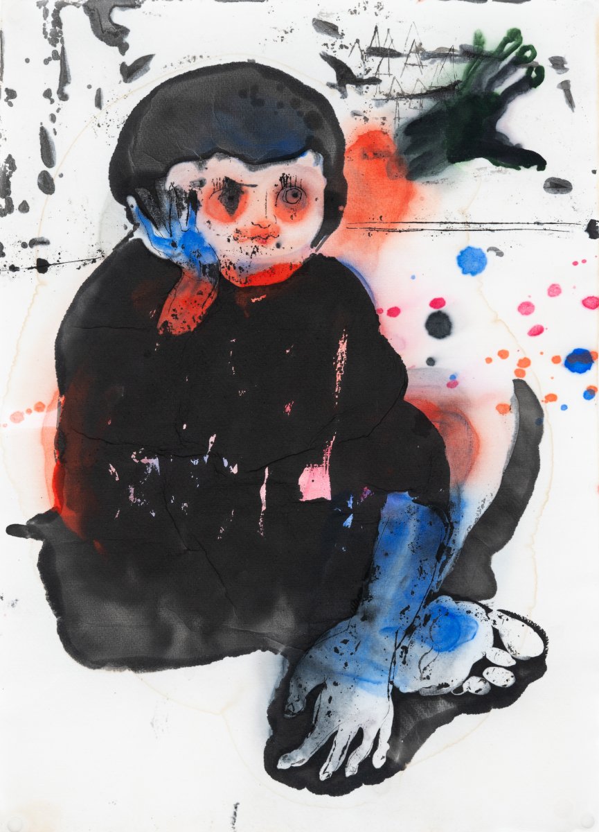 Sony, kombinovaná technika na papíru, 2025 - dílo od Jitka Petrášová