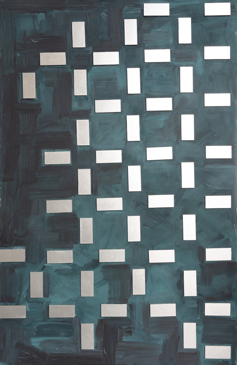 Rytmy – hranice, kombinovaná technika na plátně, 200×130 cm, 2025 - dílo od Alice Marková