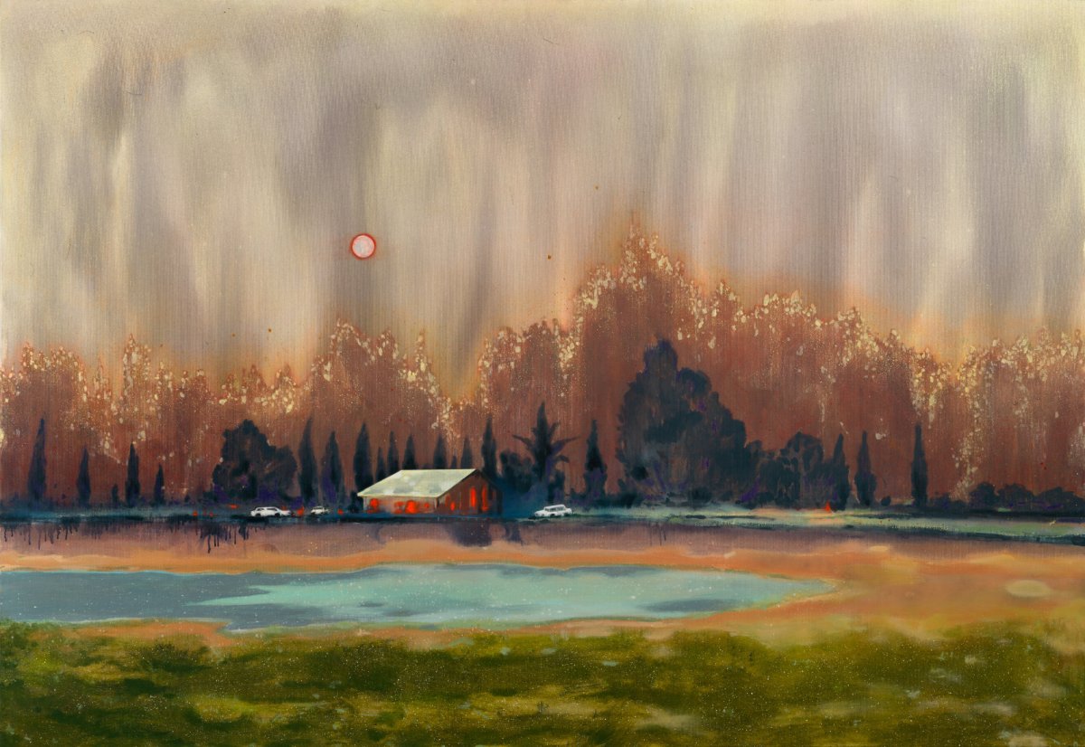 Red Moon, 150×200 cm, 2025 - dílo od Kristina Mesaroš