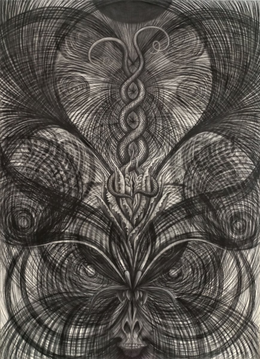 The Mother Flower, uhel na plátně, 180 × 135 cm - praca Helena Blaško