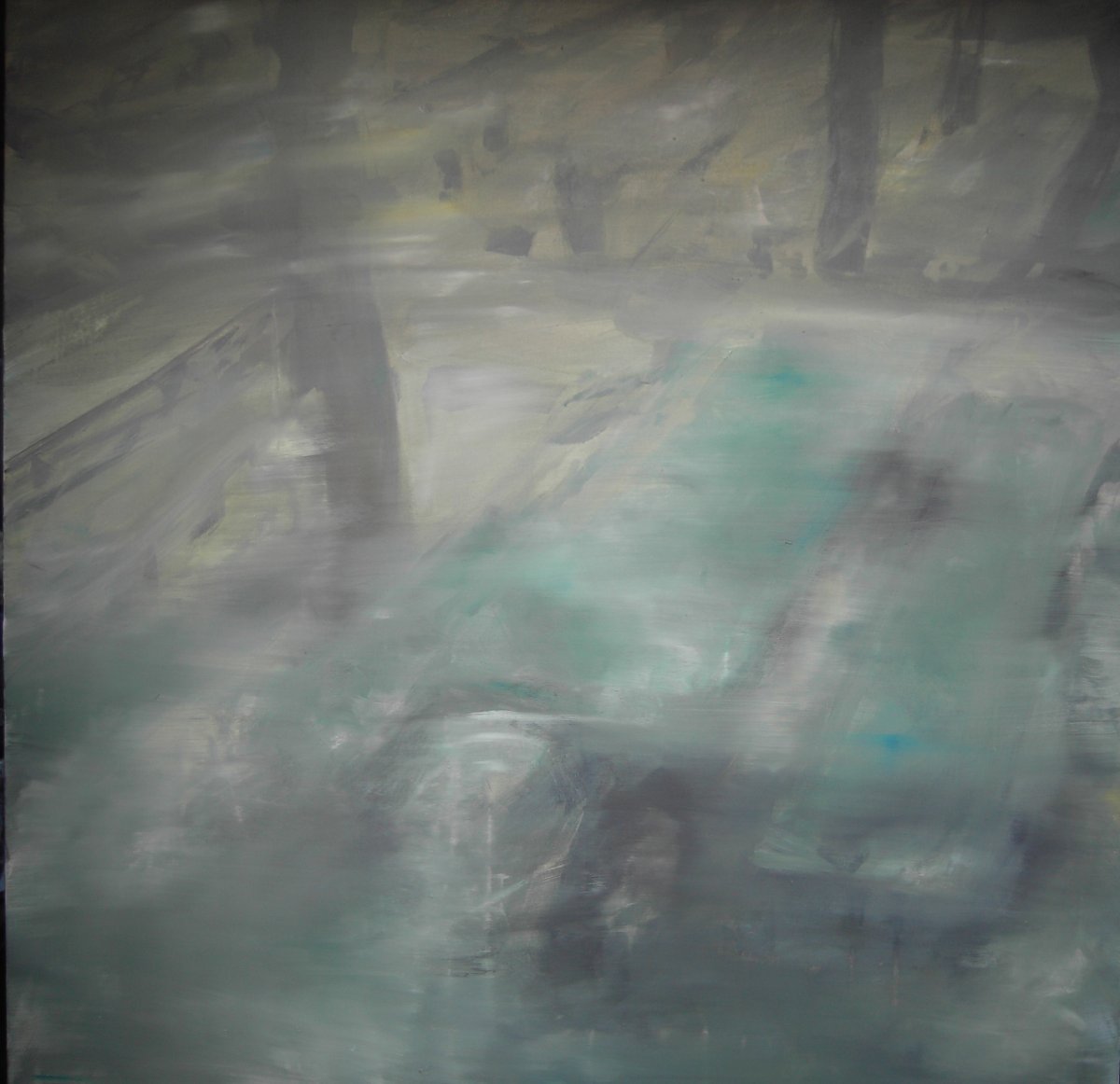 At the Heuriger – After, 100×100 cm - artwork by Katja Praschak