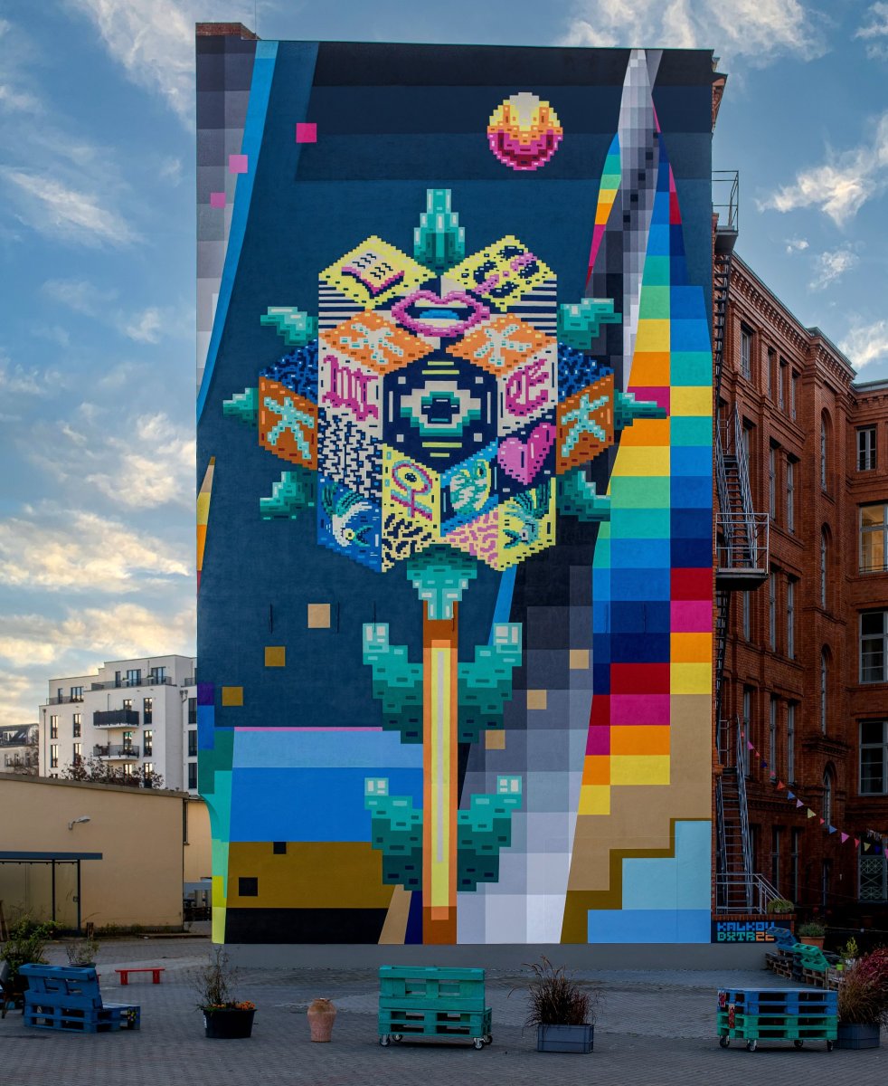 Kalkov X DXTR, The Flower of Democracy, Berlin, Germany, 2022 - artwork by Andriy Kalkov