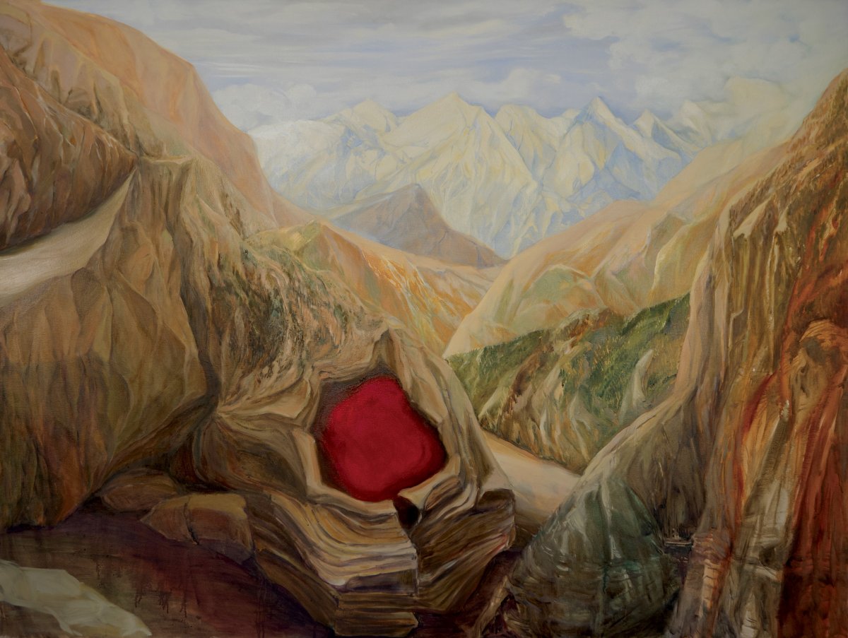 Dragon Heart, oil on canvas, 150x200 cm, 2021 - artwork by Hana Krupa