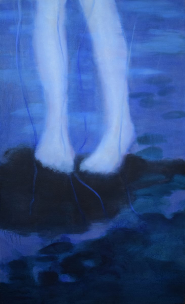 Dva kroky, olej na plátně, 100 x 65 cm, 2026 - робота Elisabeth-Marie