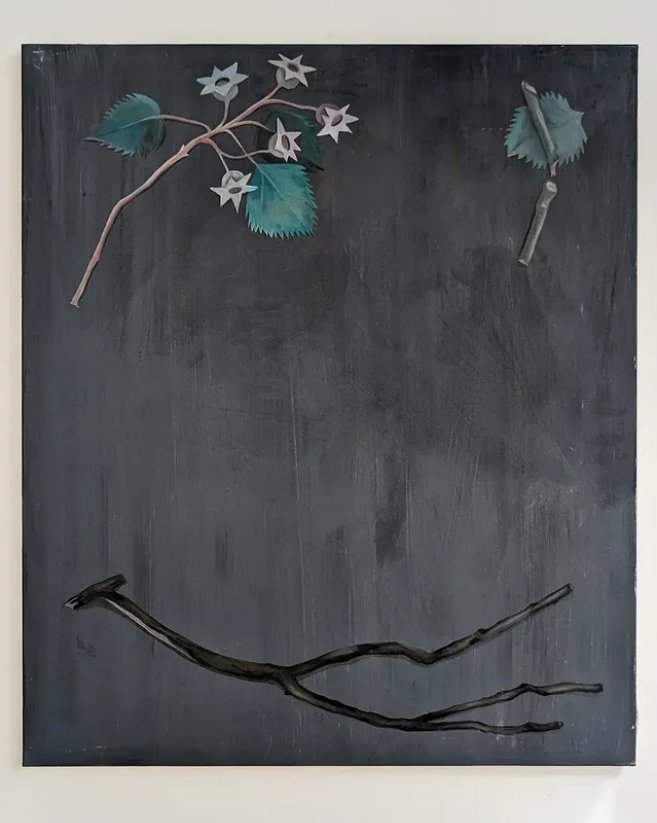 Na cestě, akryl a olej na plátně, 100 cm x 110 cm - artwork by Bára Gehringerová