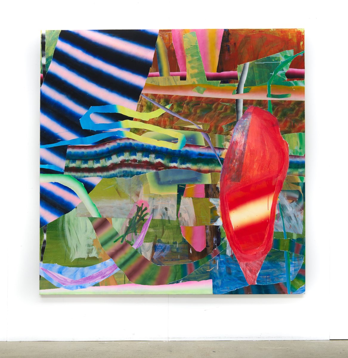 Fizzed out like a flat coke, acrylic on canvas, 200 × 200 cm, 2026 - artwork by Annie Brown