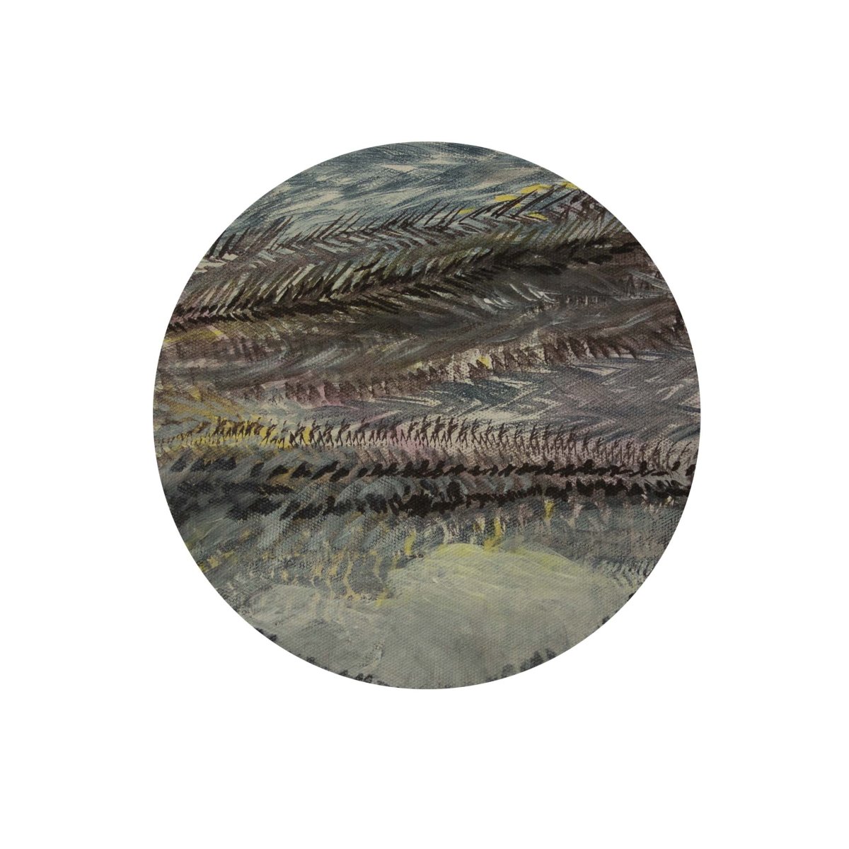 Fokusy - křídla můr,  ⌀ 20 cm, kombinovaná technika na plátně, 2023 - artwork by Lenka Kamínková