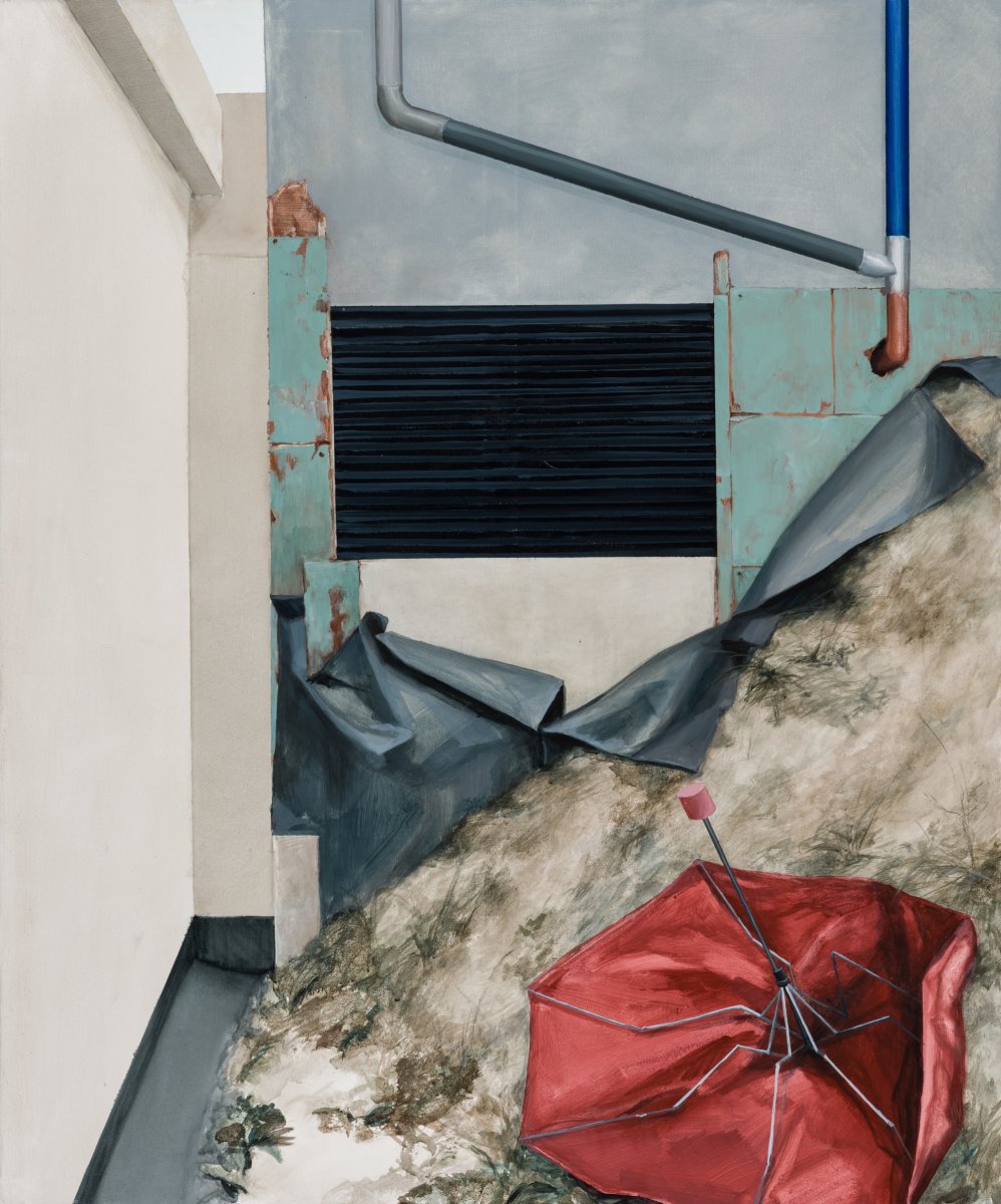 Después de la lluvia, acrílico sobre lienzo, 125 × 150 cm, 2025 - obra de Renata Jelínková