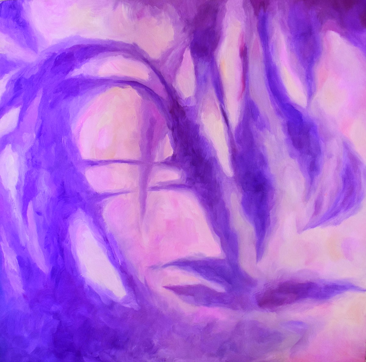 Stíny, 2021, olej na sololitu, 120x120 cm - dílo od Elisabeth-Marie