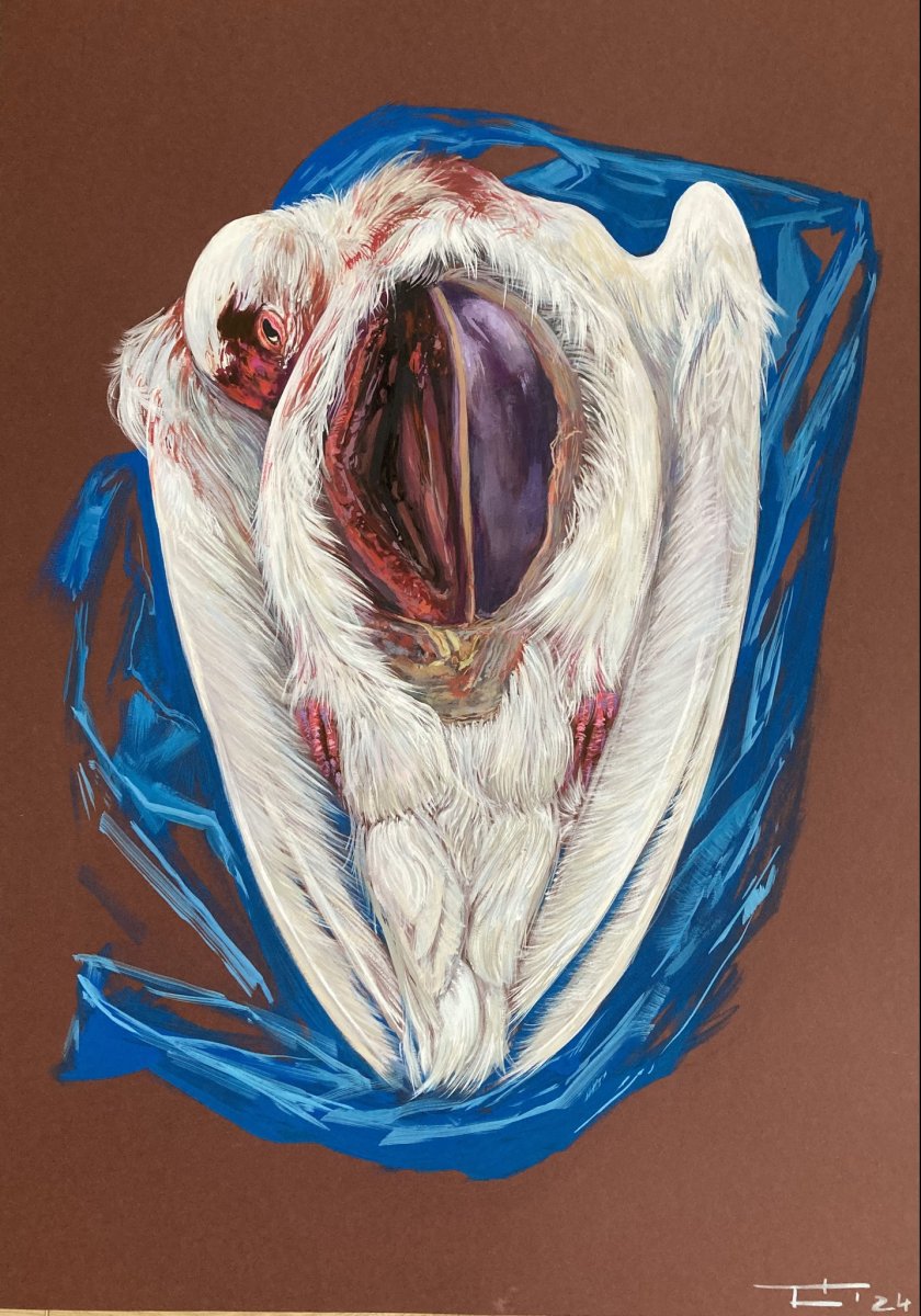 Depth Study, gouache on paper, 2024 - artwork by Tereza Laznová