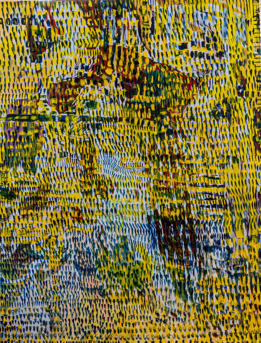 Zlatý déšť, 130x80 cm, olej na plátně, 2016 - artwork by Lenka Kamínková