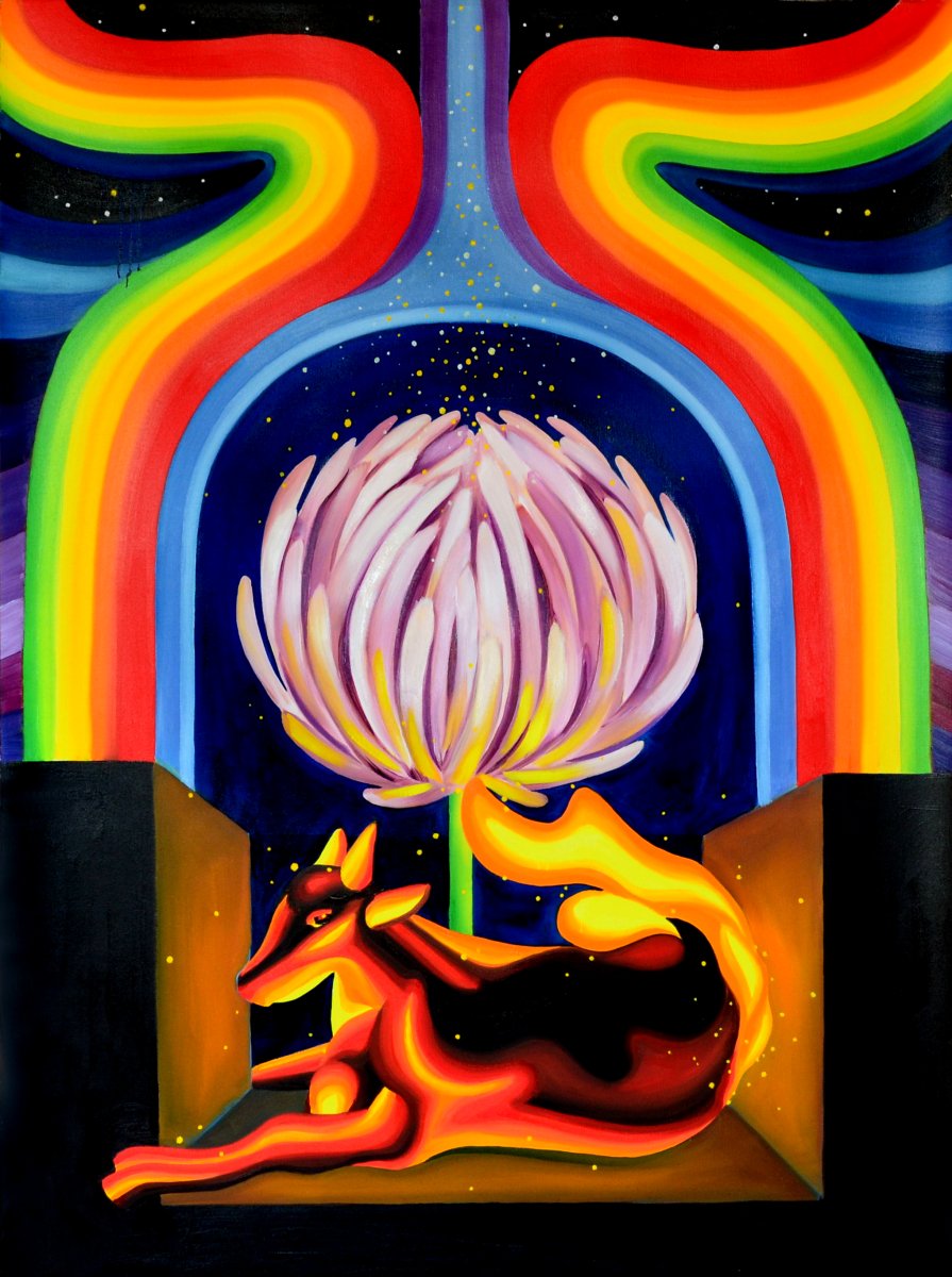 About clover, 108 x 78, oil on canvas, 2026 - artwork by Lenka Jirková Táborská