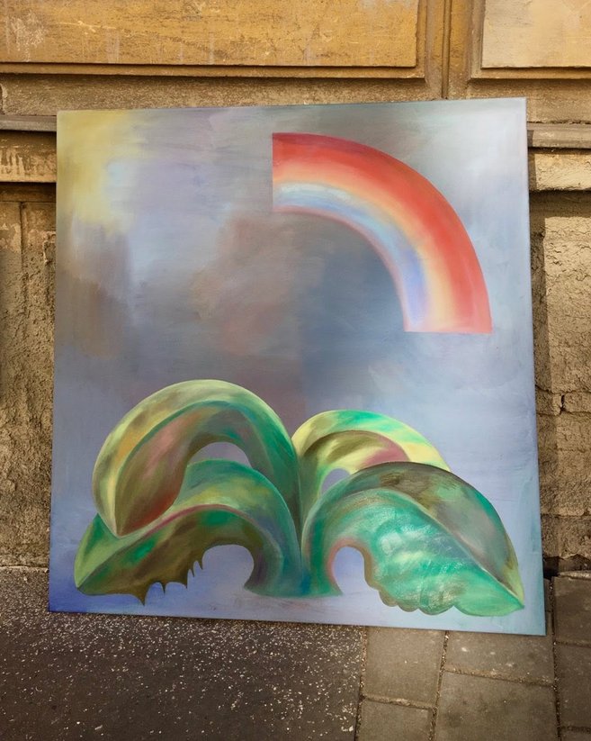 Duha, olej na plátně, 110 x100 cm - artwork by Bára Gehringerová