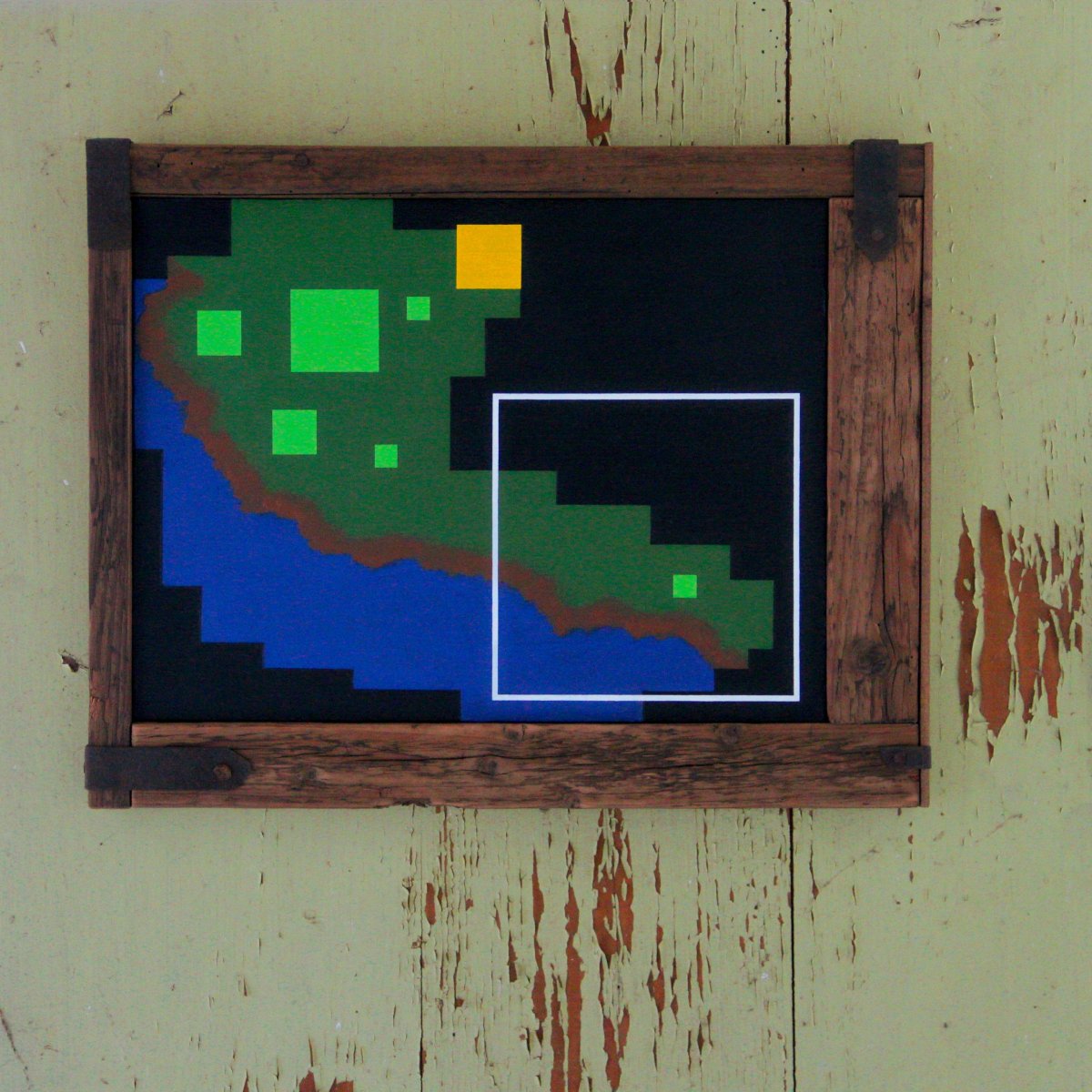 Exploring new places.. (olej, plátno, dřevo, kov, 48,6 x 38,7 cm, 2024-2025) - artwork by Vojtěch Luksch