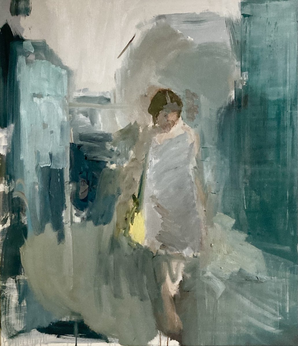 Zimní Praha, 2026, olej na plátně, 105 x 95 cm - artwork by Matěj Lipavský
