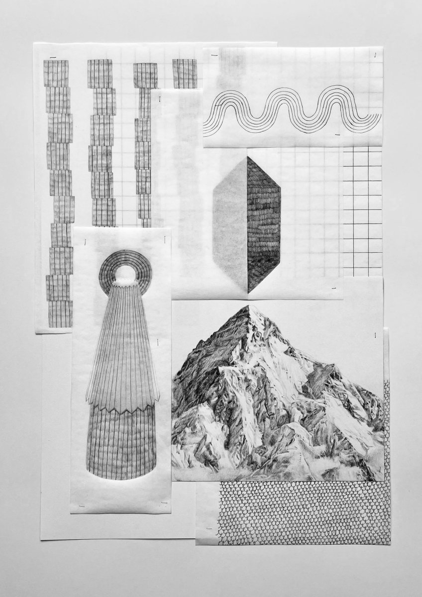 Hory V, tužka na papíře, 35,3×50 cm, 2024 - dílo od Barbora Vovsová