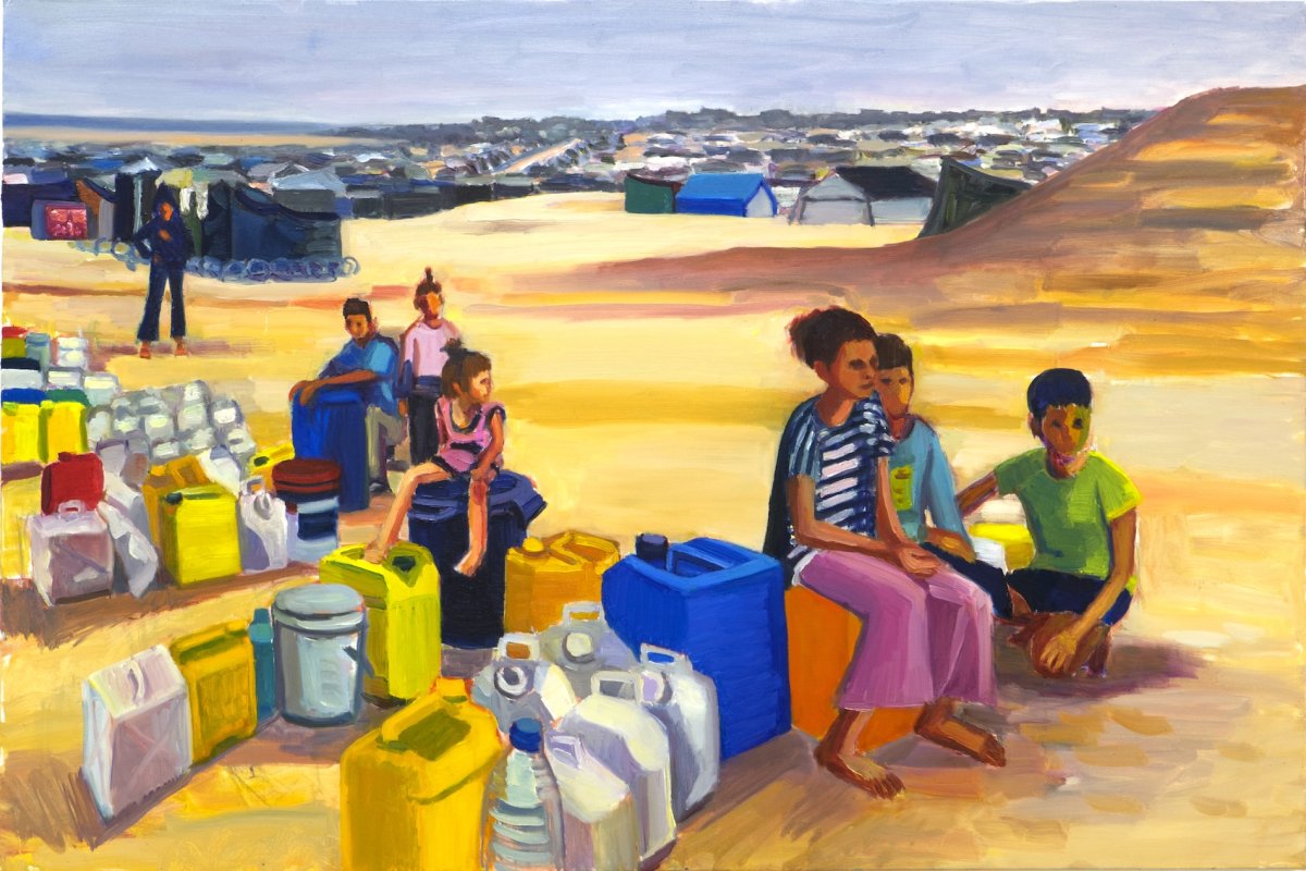 Waiting for Water (Refugee Camp in Rafah), 2024 - artwork by Tal Hagi