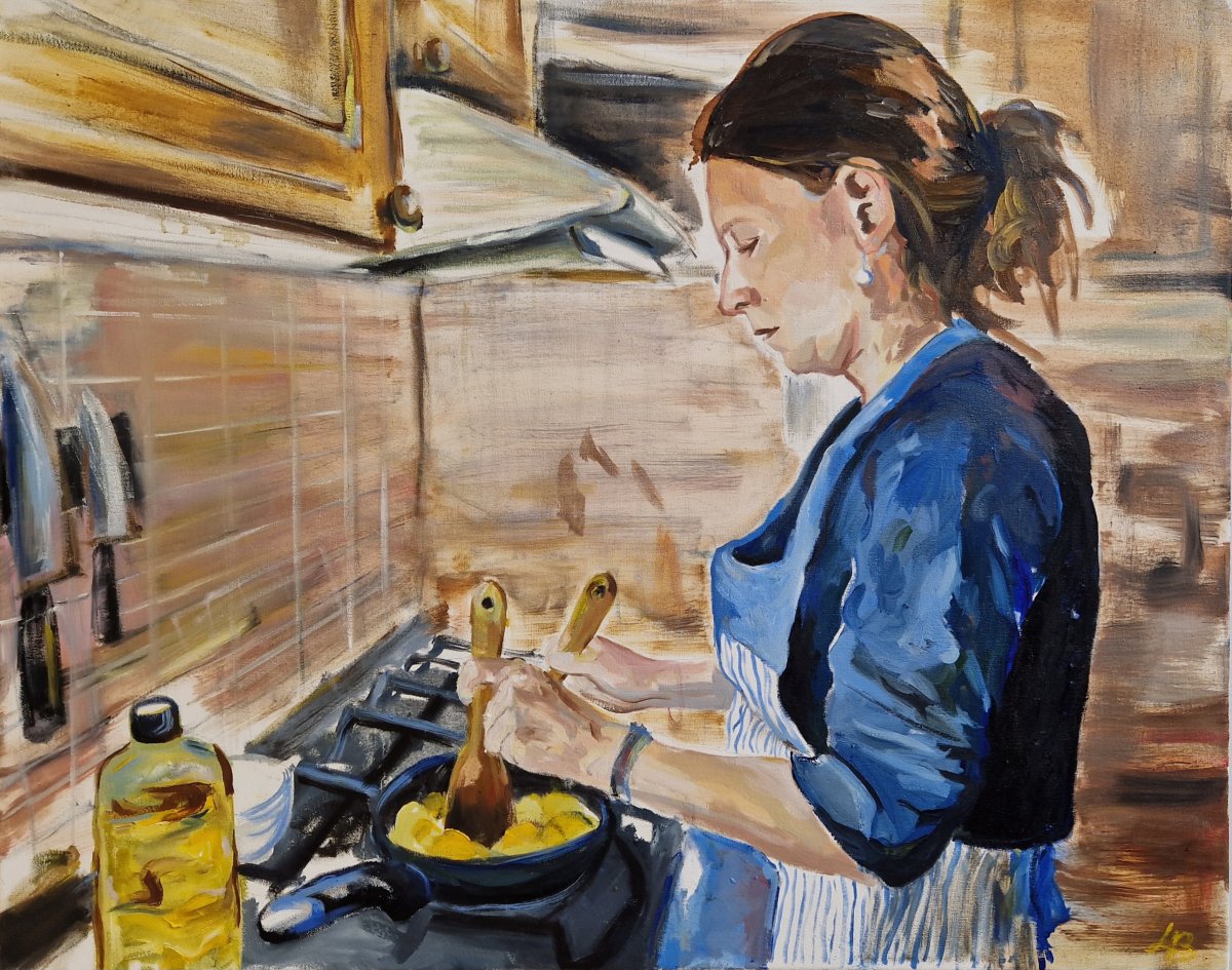 Mom Cooking ("Mařka with Oil") - artwork by Lenka Brzobohatá