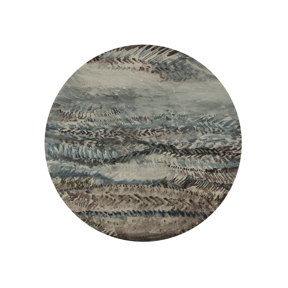 Fokusy - křídla můr,  ⌀ 20 cm, kombinovaná technika na plátně, 2023 - artwork by Lenka Kamínková