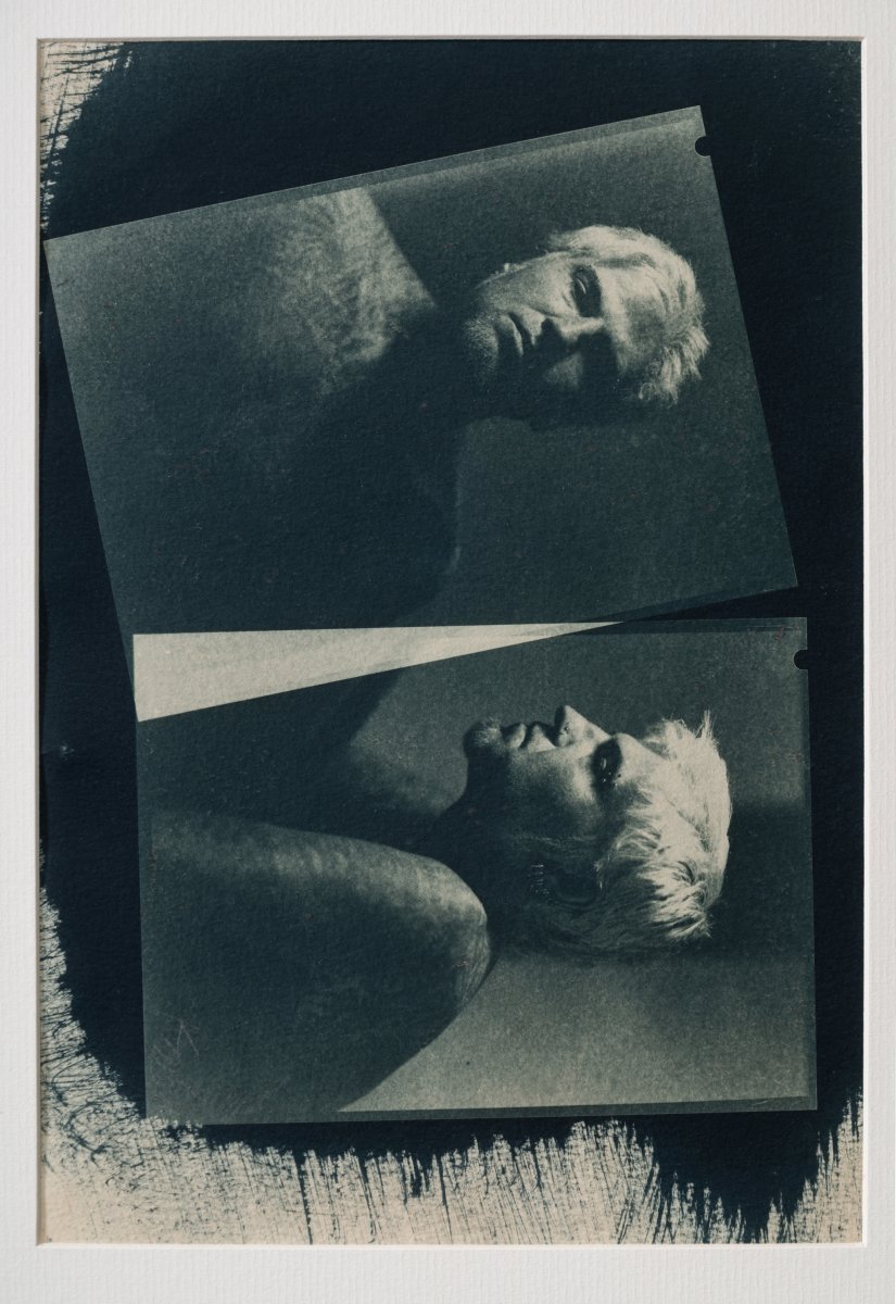 Max / toned cyanotype + pastel - artwork by Klára Stojaníková