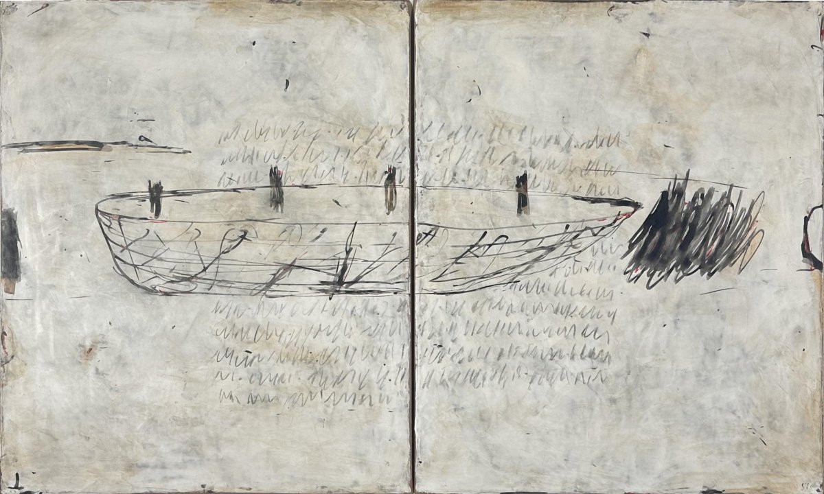 旧船，布面丙烯，60 × 100 cm，2026 - Jan Svoboda的作品