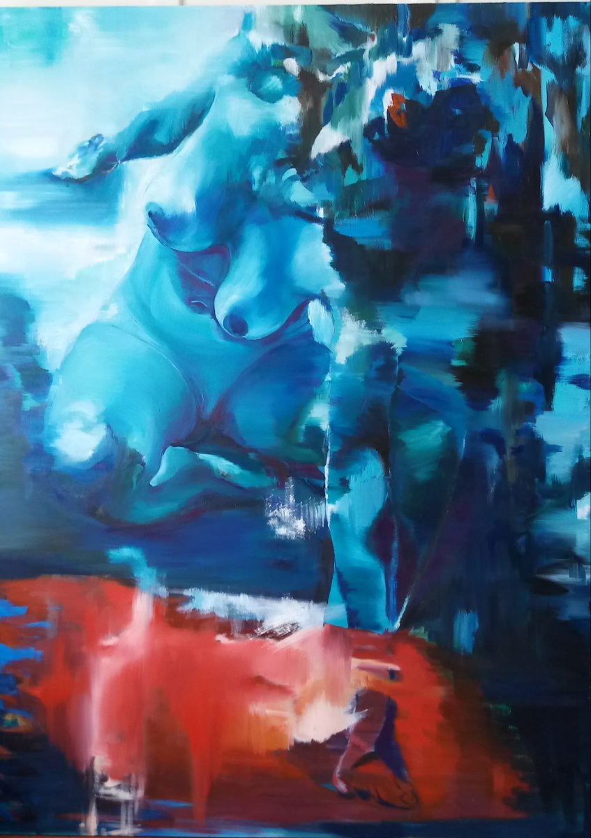 Pedilavium, 200x170 cm, oil on canvas, 2017 - artwork by Barbora Chlastáková