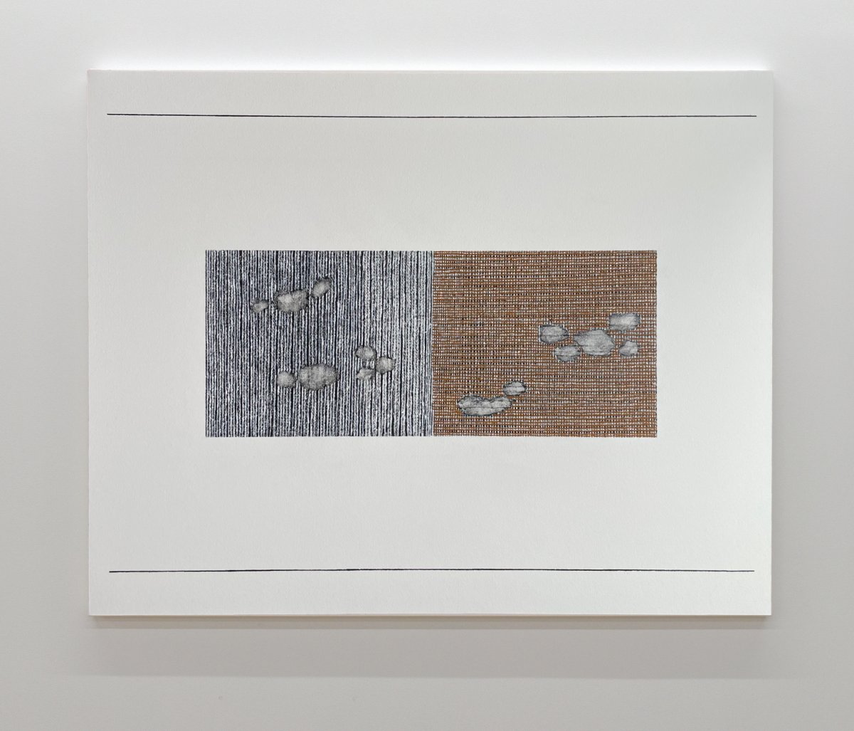 Ryoan-ji 9, acrylic and pigment on Arches paper mounted on panel, 91 × 72 cm, 2026 – artwork by Dominique Lutringer