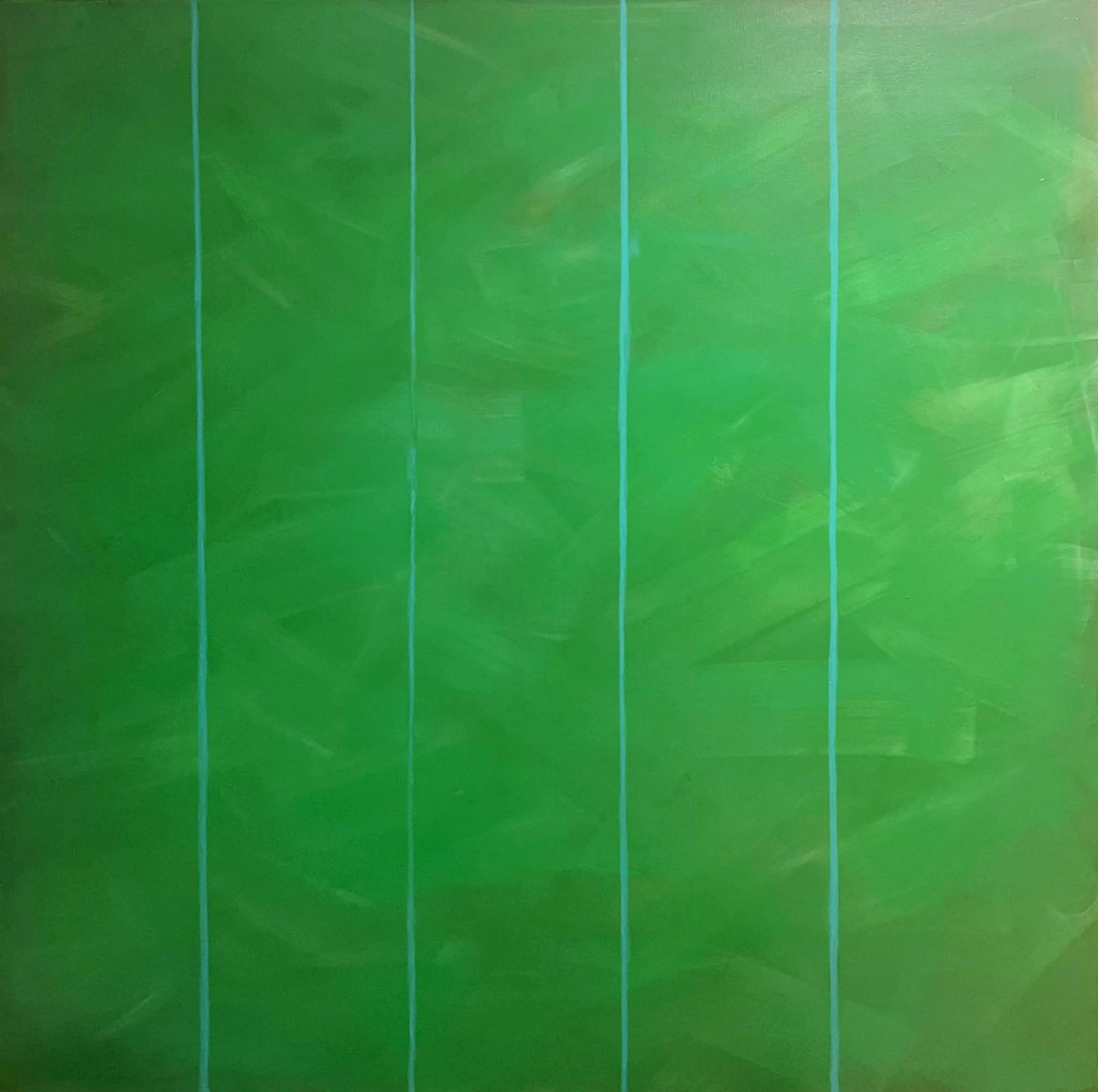 Rytmy – narušení, akryl na plátně, 140×140 cm, 2026 - dílo od Alice Marková